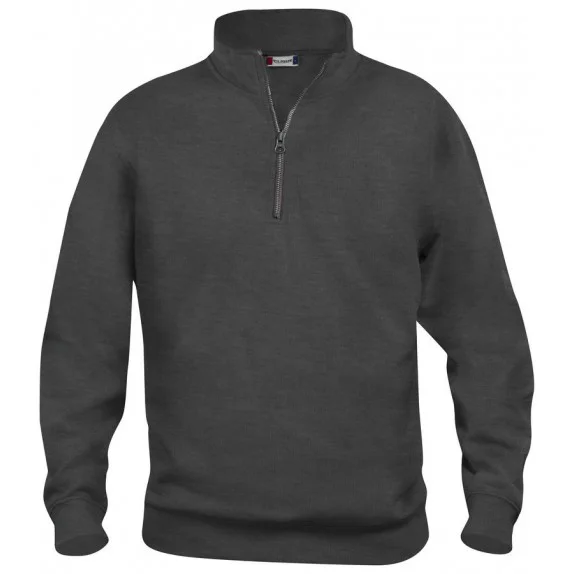 Clique Basic halfzip Antraciet Melange