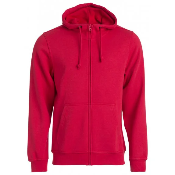 Clique Basic hoody full zip Rood