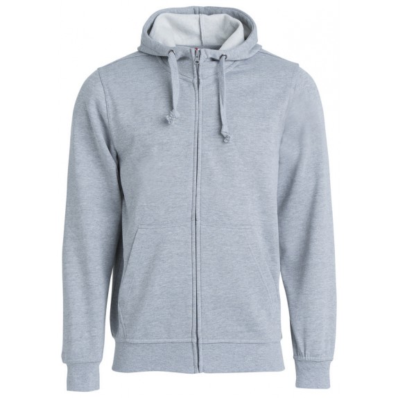 Clique Basic hoody full zip Grijs Melange