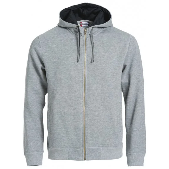 Clique Classic Hoody FZ Grijs Melange