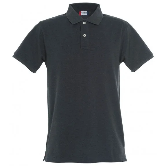 Clique Stretch Premium Polo Heren Antraciet Melange Kopen bij CDM