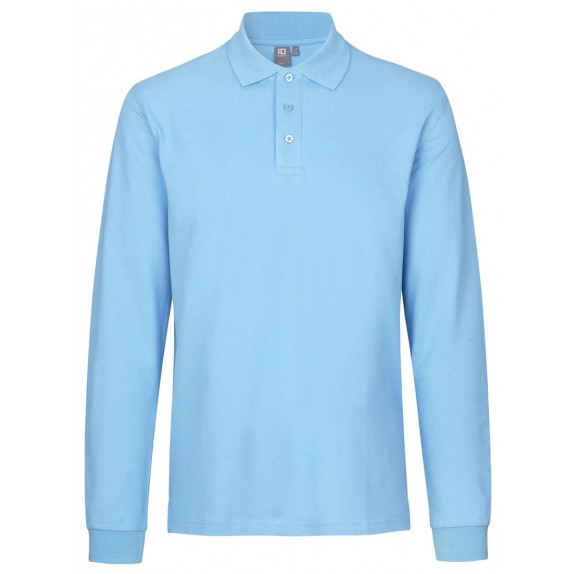 Pro Wear by Id 0544 Long-sleeved polo shirt stretch Light blue