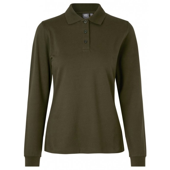 Pro Wear by Id 0545 Long-sleeved polo shirt stretch women Olive