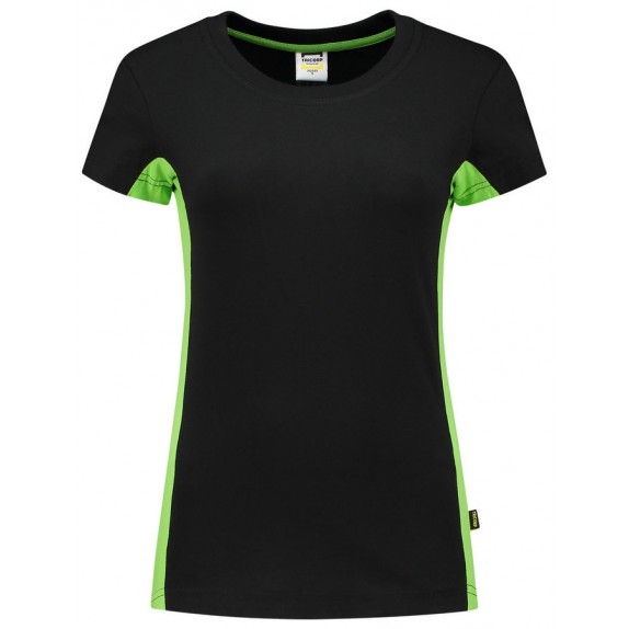 Tricorp 102003 T-Shirt Bicolor Dames Zwart/Lime