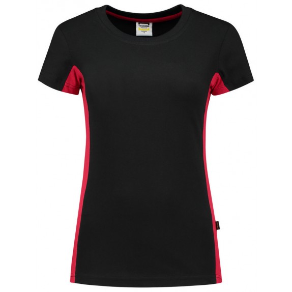 Tricorp 102003 T-Shirt Bicolor Dames Zwart/Rood