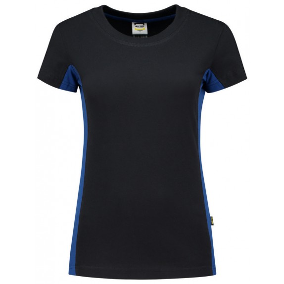 Tricorp 102003 T-Shirt Bicolor Dames Marineblauw/Korenblauw