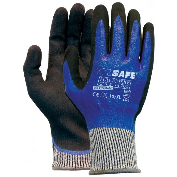 M-Safe handschoen Full-Nitrile Cut 5 14-700