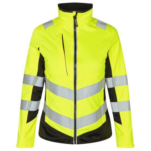 F. Engel 1156 Safety Ladies Softshell Jacket Yellow/Black