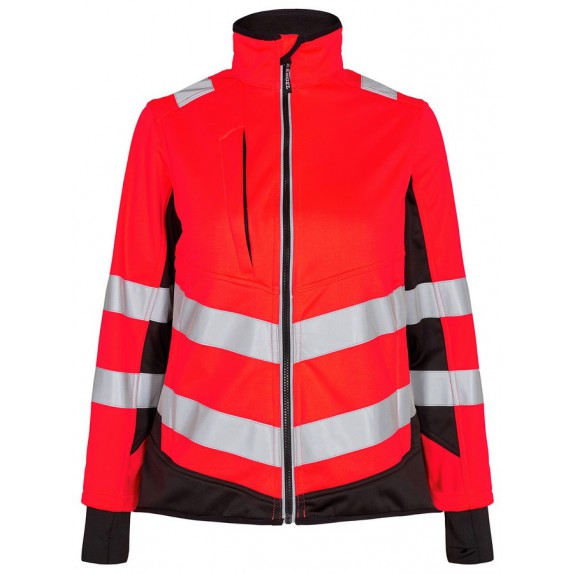 F. Engel 1156 Safety Ladies Softshell Jacket Red/Black