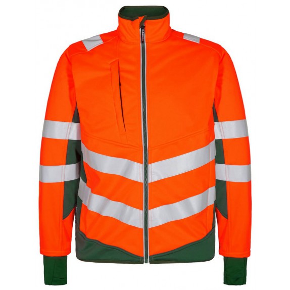 F. Engel 1158 Safety Softshell Jacket Orange/Green
