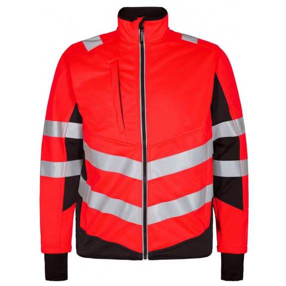 F. Engel 1158 Safety Softshell Jacket Red/Black