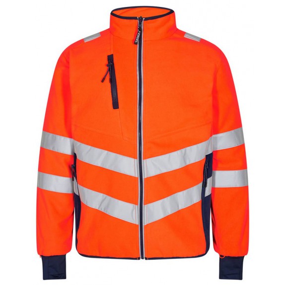 F. Engel 1192 Safety Fleece Jacket Orange/Blue Ink