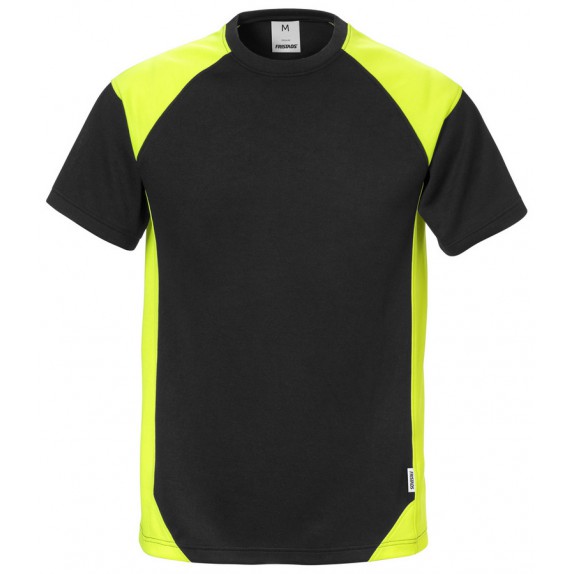 Fristads T-shirt 7046 THV Zwart/hi-vis geel