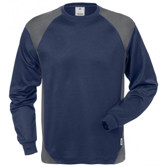 Fristads T-shirt met lange mouwen 7071 THV Marineblauw/grijs