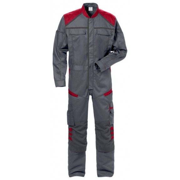 Fristads Overall 8555 STFP Grijs/rood