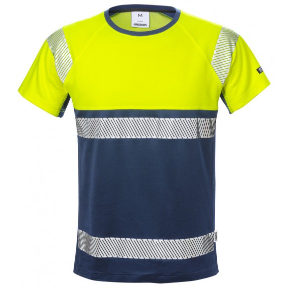 Fristads High Vis T-shirt klasse 1 7518 THV Hi-Vis geel/marineblauw