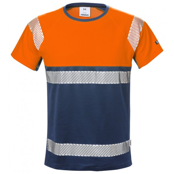 Fristads High Vis T-shirt klasse 1 7518 THV Hi-Vis oranje/marineblauw