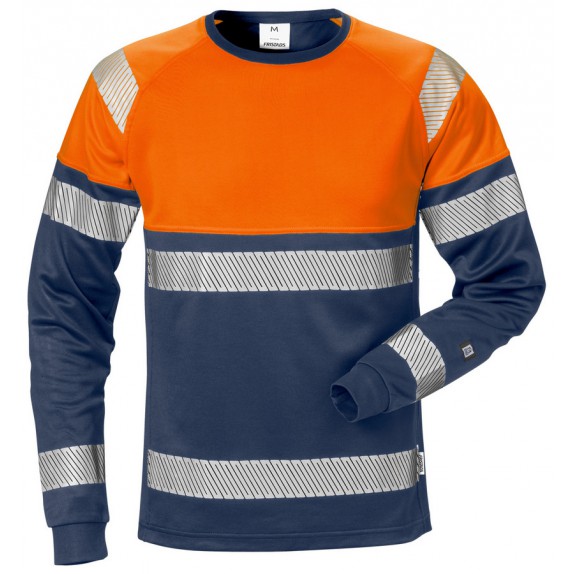 Fristads High vis T-shirt met lange mouwen klasse 1 7519 THV Hi-Vis oranje/marineblauw
