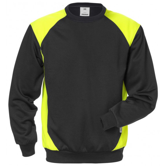 Fristads Sweatshirt 7148 SHV Zwart/hi-vis geel