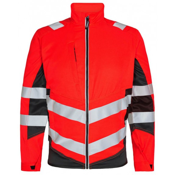 F. Engel 1545 Safety Light Work Jacket Repreve Red/Black