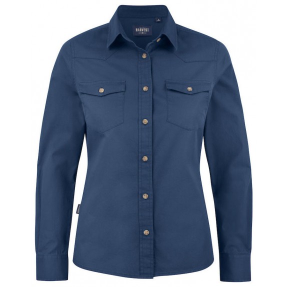 Harvest Treemore Dames Shirt Vintage Blauw