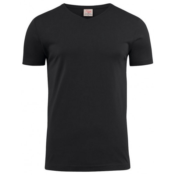 Printer Heavy V-Hals T-Shirt Heren Zwart