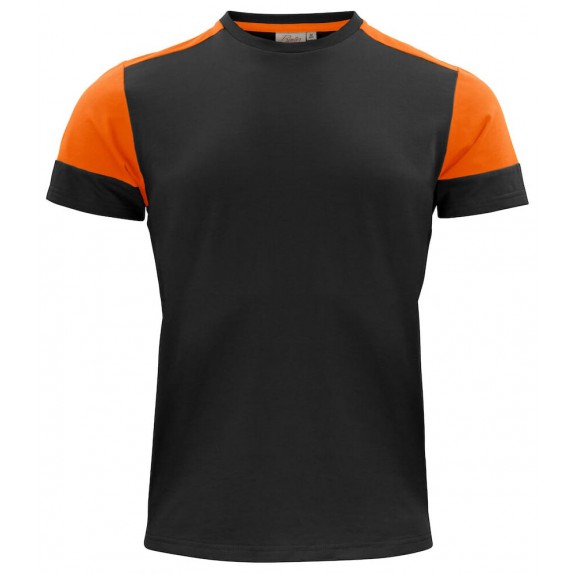 Printer T-Shirt Prime Heren Zwart/Oranje