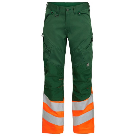 F. Engel 2546 Safety Trouser Stretch Green/Orange