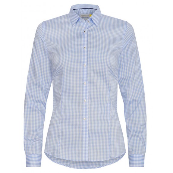 J. Harvest & Frost Yellow Bow 53 Dames Sky blue check