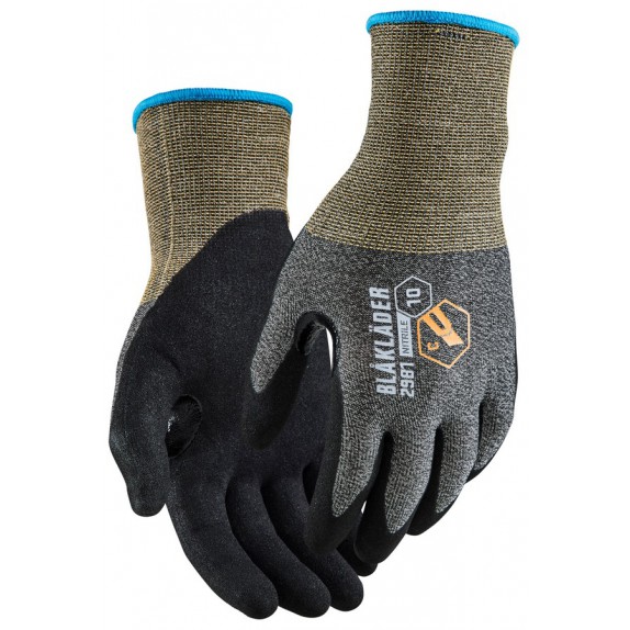 Blåkläder 2981-1473 Snijbestendige handschoen C Nitril-gedipt Zwart