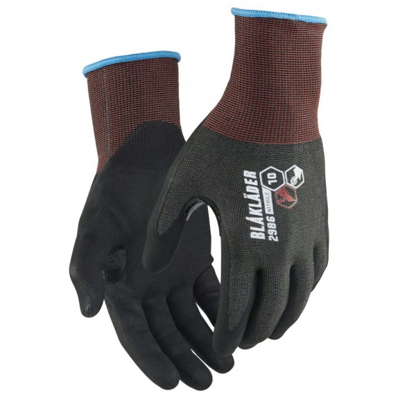 Blåkläder 2986-1409 Snijbestendige handschoen D, Touch, nitril-gecoat Zwart