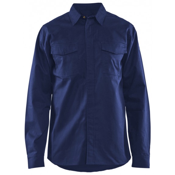 Blåkläder 3226-1504 Vlamvertragend overhemd Marineblauw