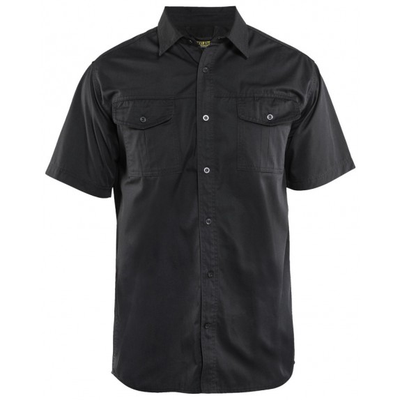Blåkläder 3296-1190 Overhemd korte mouw Zwart