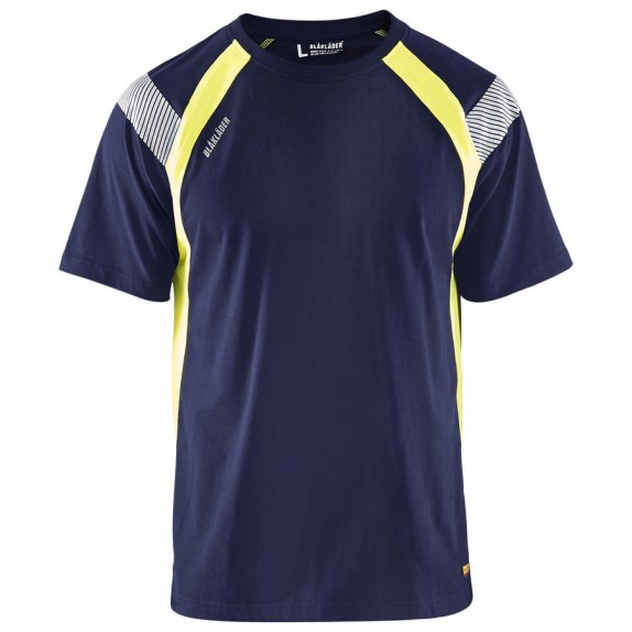 Blåkläder 3332-1030 T-shirt Visible Marineblauw/Geel