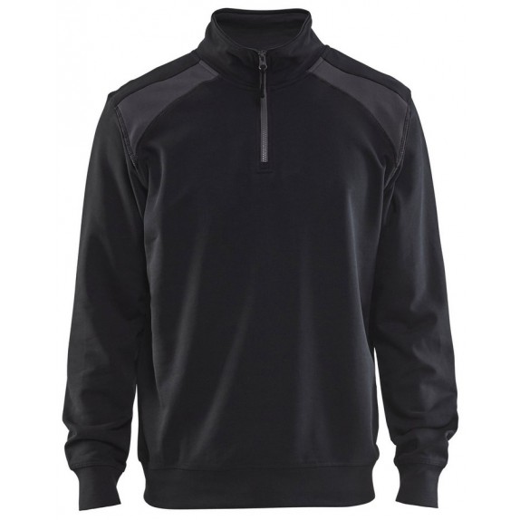 Blåkläder 3353-1158 Sweatshirt Bi-Colour met halve rits Zwart/Grijs