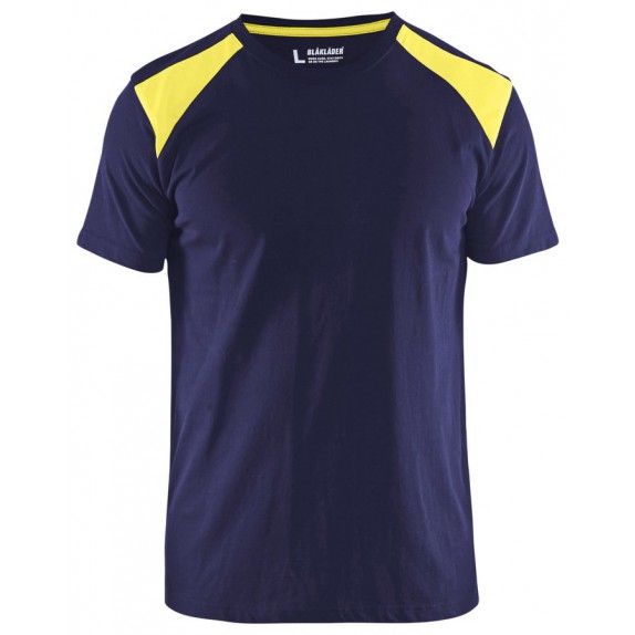 Blåkläder 3379-1042 T-shirt Bi-Colour Marineblauw/Geel