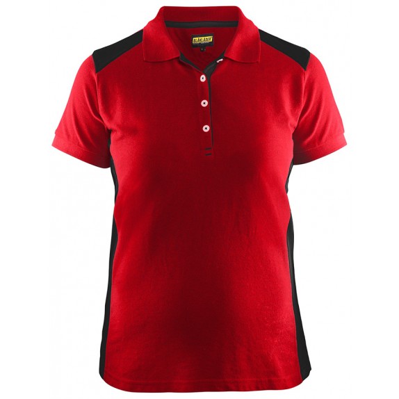 Blåkläder 3390-1050 Dames Poloshirt Piqué Rood/Zwart