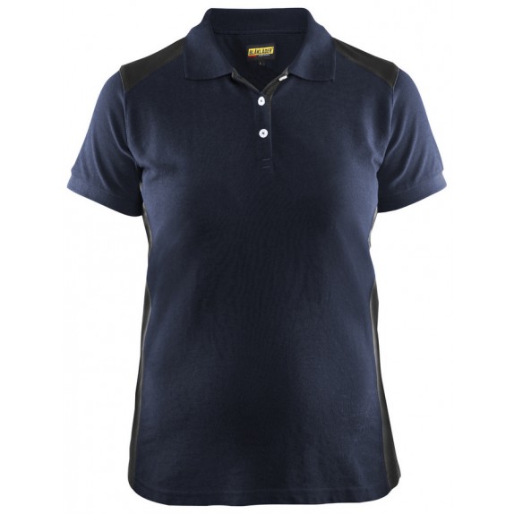 Blåkläder 3390-1050 Dames Poloshirt Piqué Donker marineblauw/Zwart
