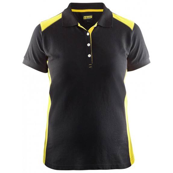 Blåkläder 3390-1050 Dames Poloshirt Piqué Zwart/Geel