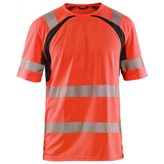 Blåkläder 3397-1013 High Vis T-shirt met UV-bescherming High Vis Rood/Zwart