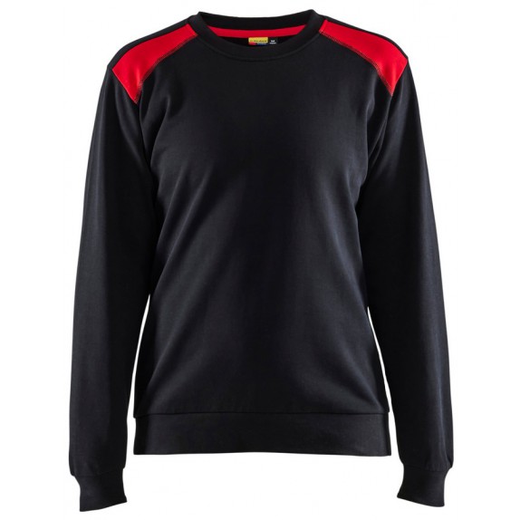 Blåkläder 3408-1158 Sweatshirt bi-colour Dames Zwart/Rood
