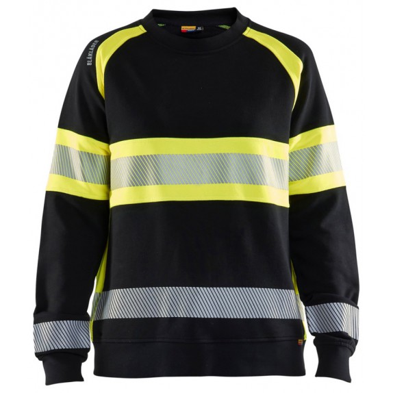 Blåkläder 3409-1158 Dames Sweatshirt High Vis Zwart/High Vis Geel