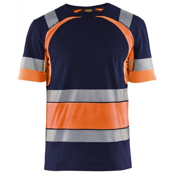 Blåkläder 3421-1030 T-shirt High Vis Marineblauw/Oranje
