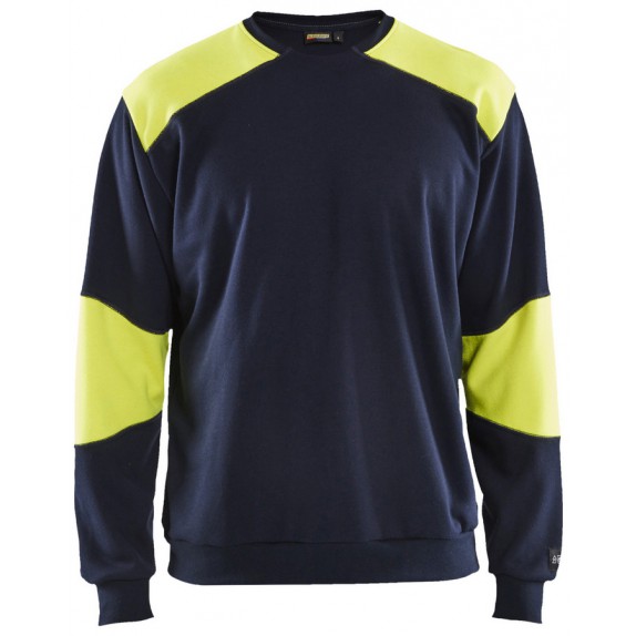 Blåkläder 3458-1762 Vlamvertragend sweatshirt Marine/High Vis Geel