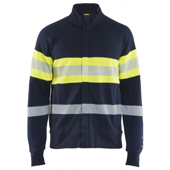 Blåkläder 3462-1762 Multinorm Sweatshirt met rits Marine/High Vis Geel