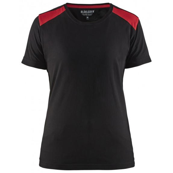 Blåkläder 3479-1042 Dames T-shirt Zwart/Rood