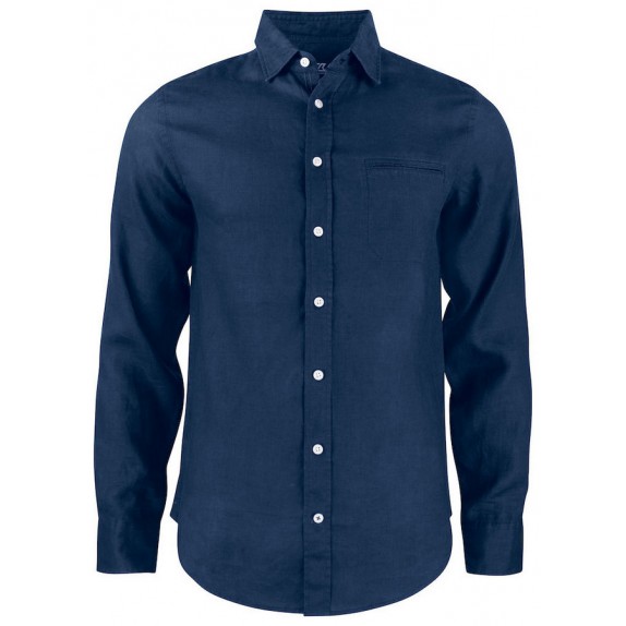 Cutter & Buck Summerland Linen Shirt Heren Donker Marineblauw