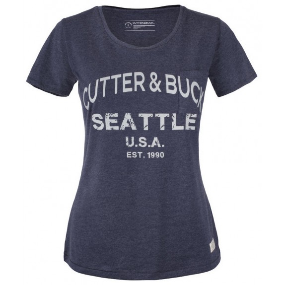 Cutter & Buck Pacific City T-Shirt Dames Blauw