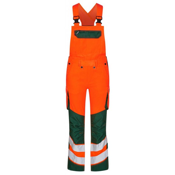 F. Engel 3543 Safety Ladies Bib Overall Repreve Orange/Green