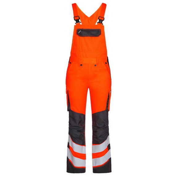 F. Engel 3543 Safety Ladies Bib Overall Repreve Orange/Anthracite